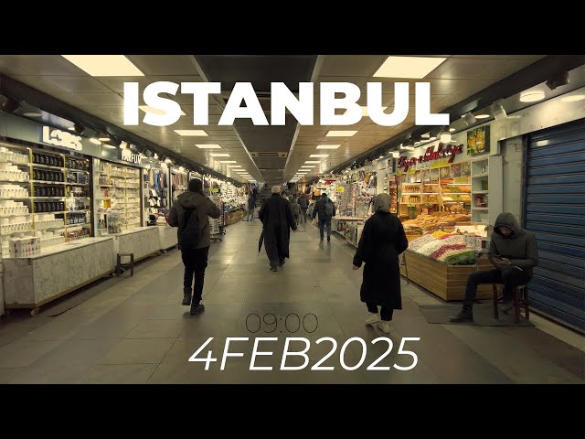 Istanbul 2025 Early Morning Walk Galata Bridge, Karaköy, Eminönü, Spice Bazaar in 4K! FEB 4, 2025