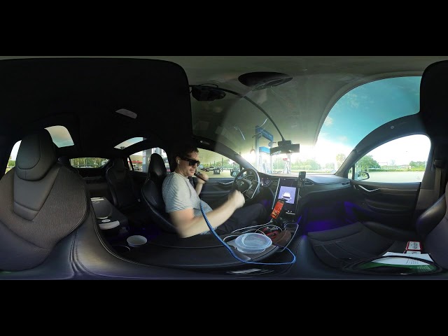 360° DoorDash in a Tesla!