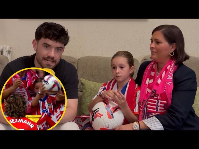 😍 La felicidad de Miriam, la niña a la que Griezmann entregó el balón del gol de Gallagher