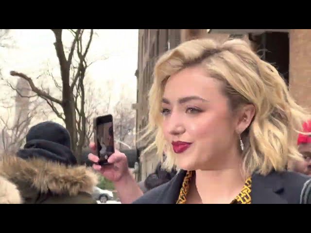 Peyton List meeting fans after a TV interview