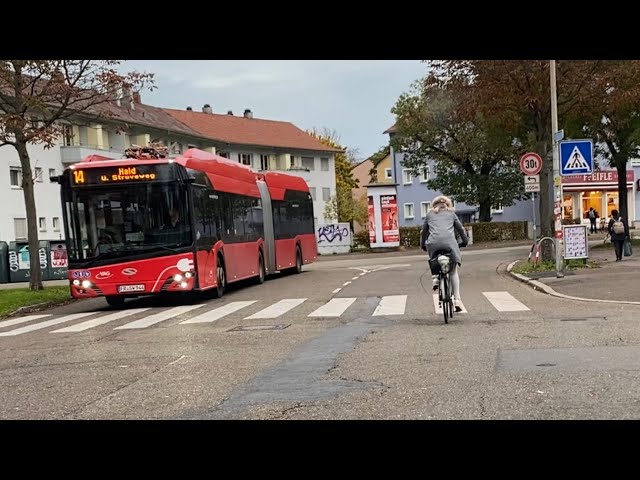 Mit dem Bus 🚌durch Freiburg❤️Herbst🍁Linie 14 Haid-Hauptbahnhof 🚂