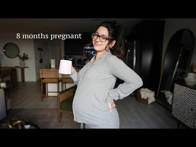 a pregnant day in my life (bump update, pregnant belly routine, working out)