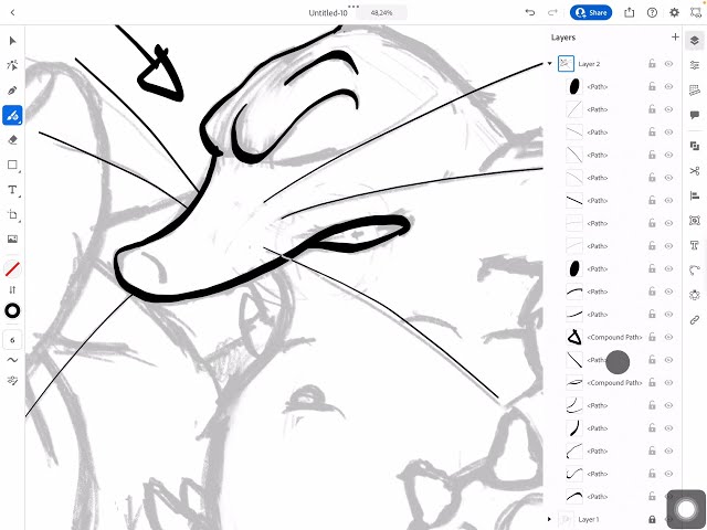 Inking in Adobe Illustrator for iPad