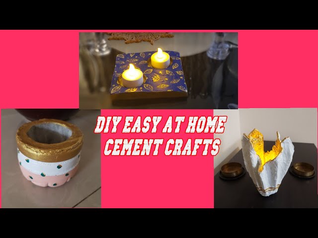 DIY Easy at home cement crafts. #handmade #homedecor #cementcrafts #diwali #festival