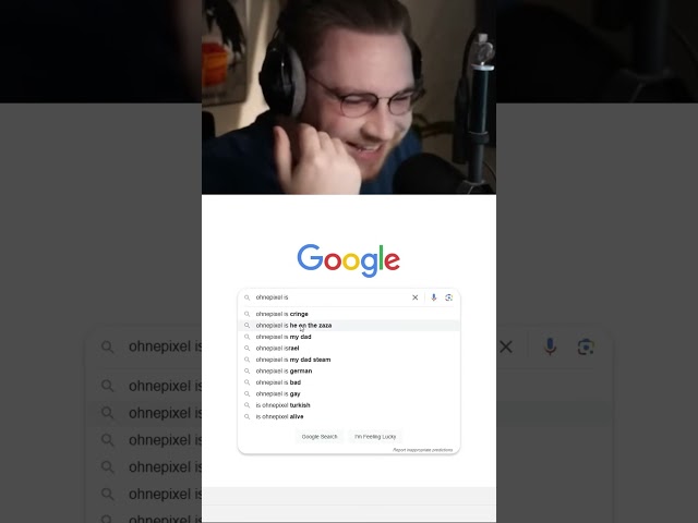 OhnePixel Googles Himself… WHAT?! #ohnepixel #googlesearch #funnyreaction