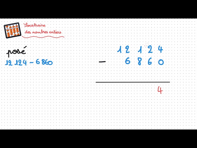 Soustraction de nombres entiers