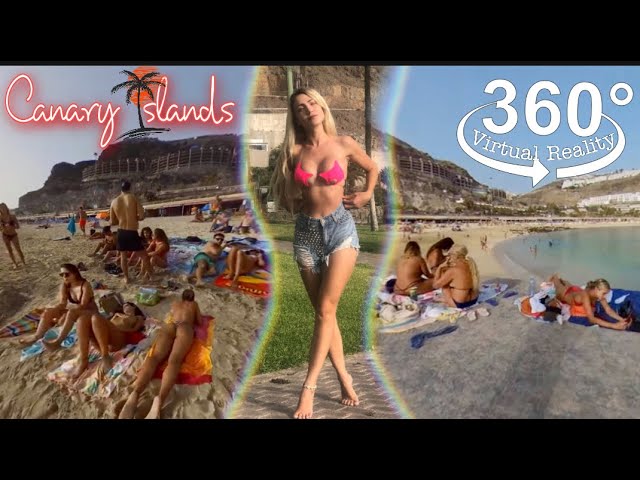 VR 360° Video Beach Walk, Micro Bikini, Canary Islands. Oculus Quest 2. Insta360 #vrgirl #360