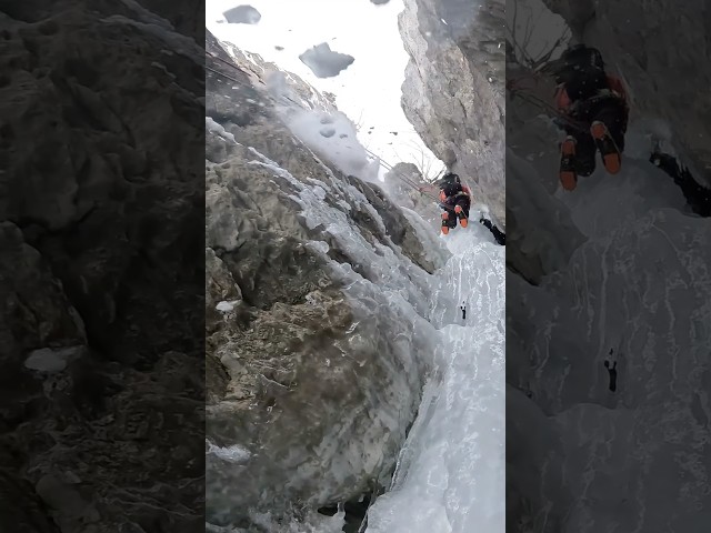 Ice Fall Attention #climbing #mountains #iceclimbing #trancenight