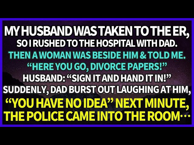 I rushed to the hospital where my husband was taken. A woman next to him handed me a divorce form.