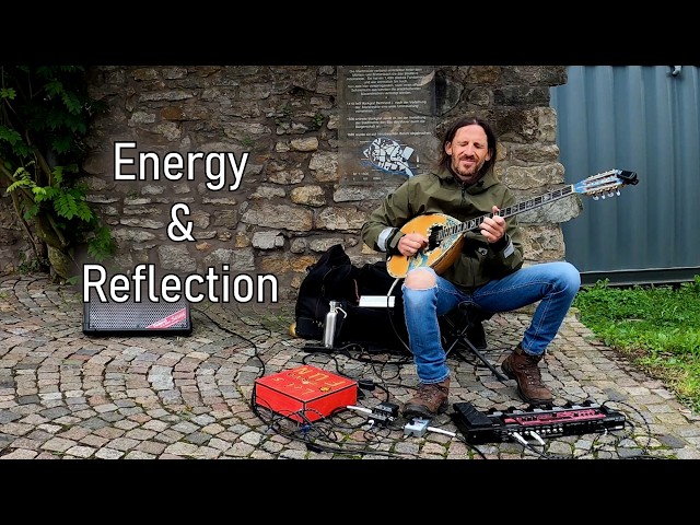 Dynamic Bouzouki Performance: Energy and Reflection at Street Art Festival in Germany