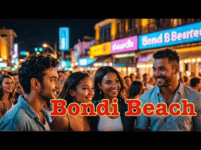 Sydney Australia [4K 60fps 🇦🇺 HDR ] Experience the Best of Bondi's Nightlife with Our Walking Tour