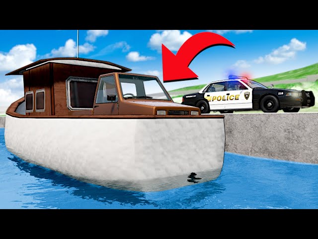 Hiding on a BOAT to Evade POLICE! (BeamNG Hide & SeeK)