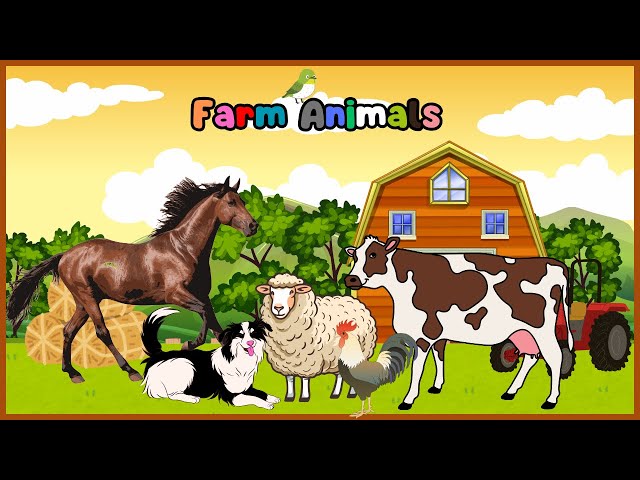 Farm Animals Name & Sound for Toddlers | Animals with Sound | Animals Vocabulary | Learn Animals