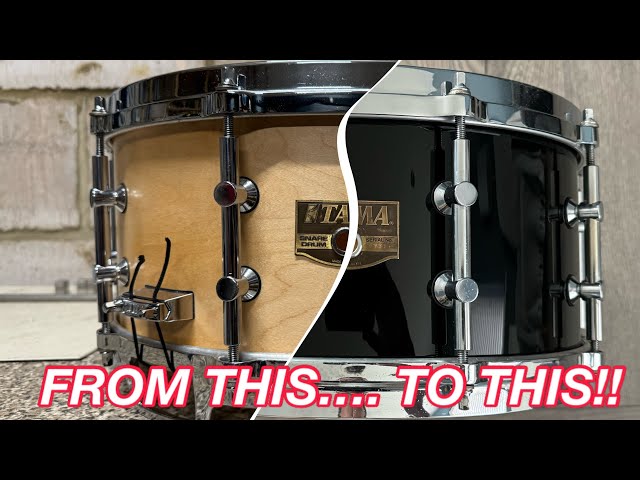 How to repaint a Snare drum. Tama Artwood full restoration.