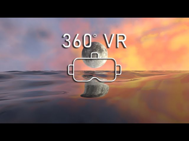 Giant Moon Over Ocean - 360 VR