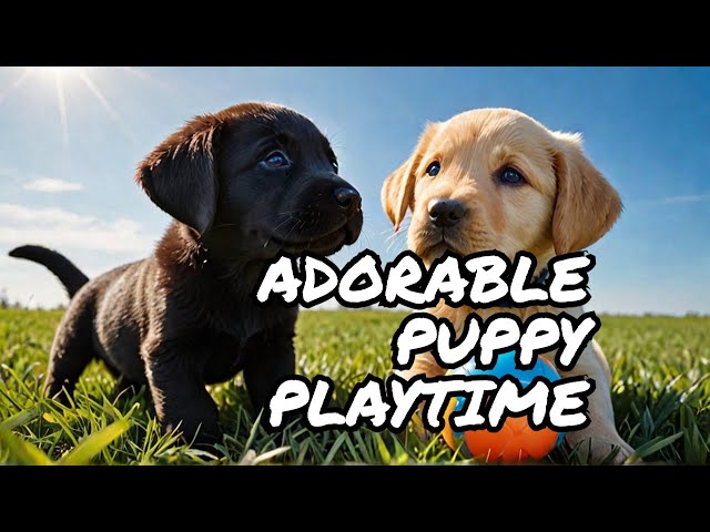 Irresistible Lab Puppies Having Fun