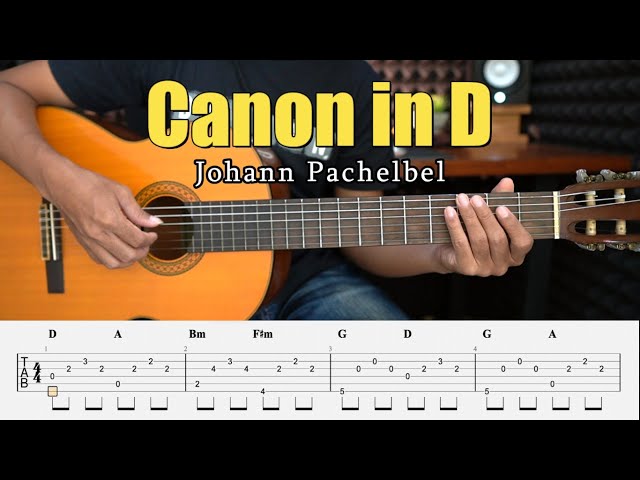 Canon in D - Fingerstyle Guitar Tutorial + TAB & Lyrics