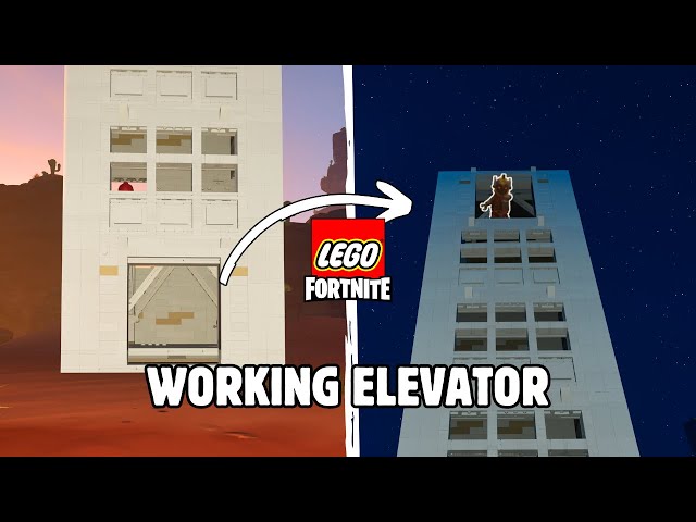 How to build a WORKING ELEVATOR in Lego Fortnite! (Using the New Toys)