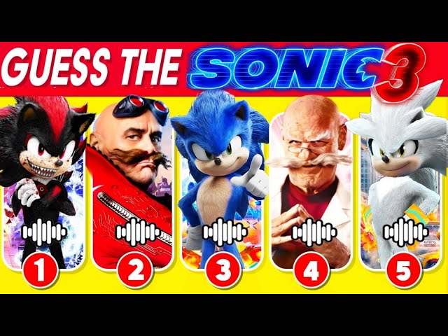 🔊 Guess The Sonic The Hedgehog 3 Character by Voice & Song 🎬🦔💙 Sonic 3 Trailer 2 Movie Songs Quiz