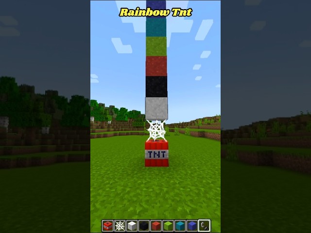 Rainbow Tnt hack 🤯 #minecraft #shorts #shortsfeed