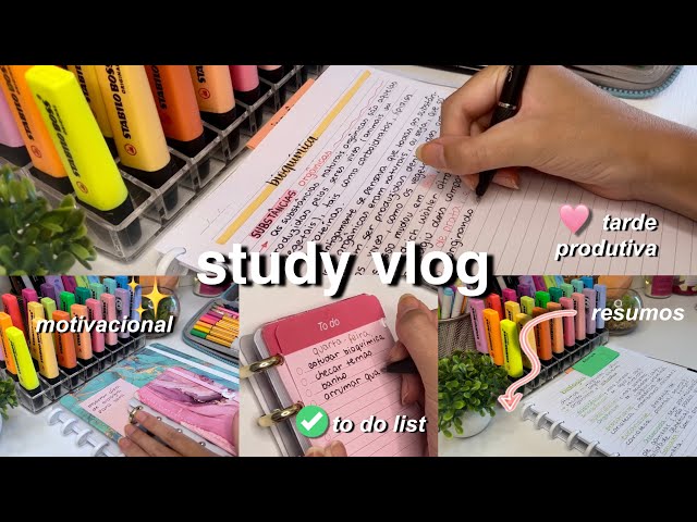 STUDY VLOG Produtivo | tarde de estudos | Estude comigo (study vlog narrado)