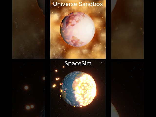 [Universe Sandbox vs SpaceSim] Earth and Moon Collision