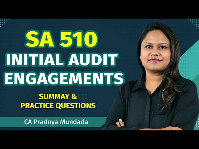 CA Inter| SA 510 I Initial Audit Engagements I Advanced Auditing| Audit Evidence