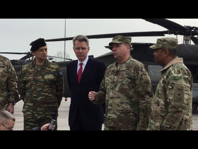 LTG Hodges during equipment arrival in Thessaloniki