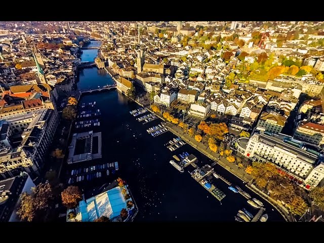 360° Aerial over beautiful Zürich | VR experience by avocado360