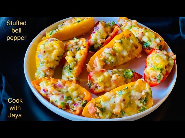 Stuffed Bell Pepper veggie | Keto Diet Recipe | Healthy Recipe |  Party appetizer | No Oil Recipe..