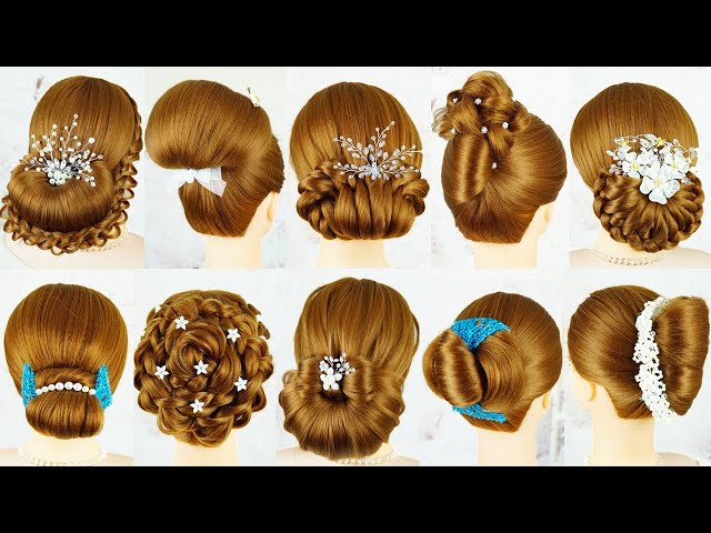 10 Beautyful Bun Hairstyles With Using Clutcher | Easy Hairstyles For Wedding And Party