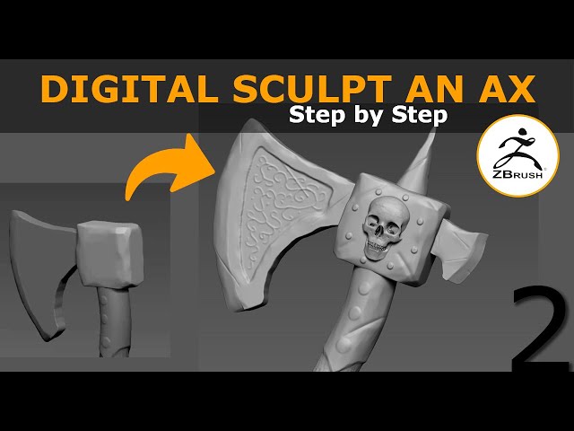 🪓ZBrush Ax Sculpting | Part 2 | Importing OBJs, Detailing, and PBR Rendering