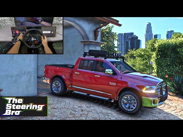 GTA 5 - Realistic G29 Steering Wheel Gameplay | Road Trip - to the Mountains  Powerful Pickup Truck