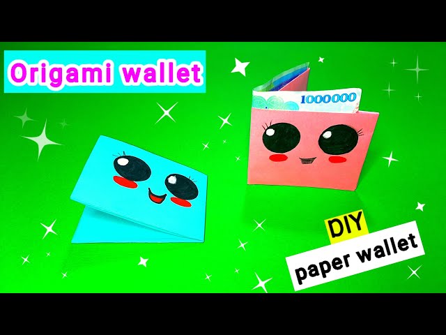 How to make a cute paper wallet \ Origami wallet \ origami craft with paper \ DIY mini paper wallet