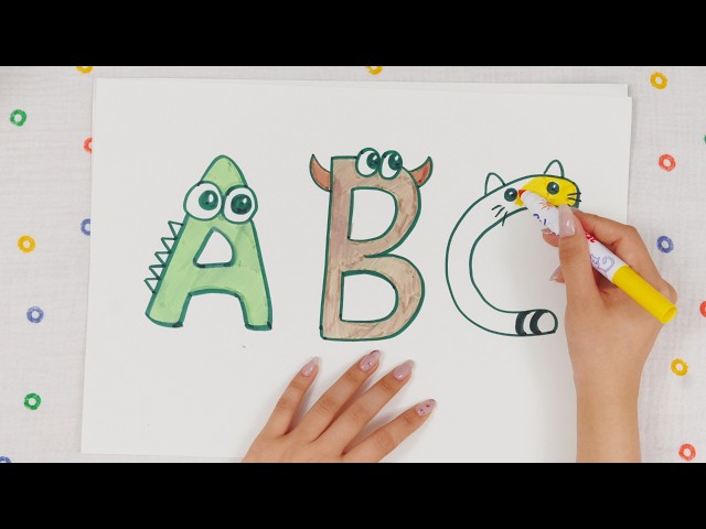 How To Draw Cute Letters Animals Easy: A - F Part 1✏️🐯 Fun with alphabet!