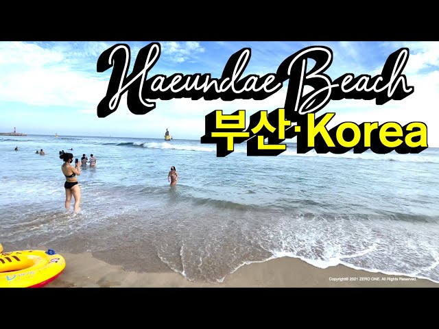 [4K HDR] Korea Walking Tour - Busan's Haeundae Beach' Summer Walk 🇰🇷 Busan, South Korea, 4K 60fps