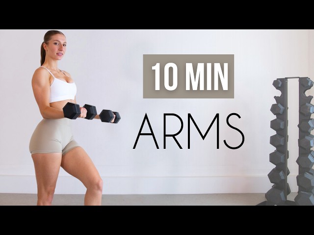 10 MIN STANDING ARM WORKOUT - No Repeat with Dumbbells