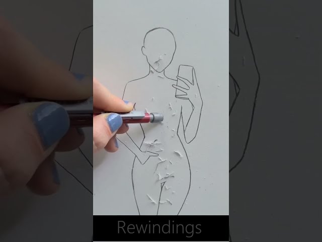 Drawing a girl - Rewinding ✏️ #art #artwork #draw #drawing #girl #sketch #anime #cartoon #fashion