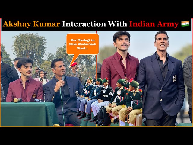 Akshay Kumar With Indian Army 🇮🇳 Promoting Skyforce 😍 Akshay Kumar Sing Live Mujh mein tu..😍