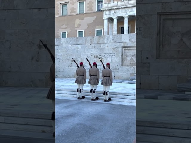 Unique Changing Guard Ceremony in front of Hellenic Parliament Athens