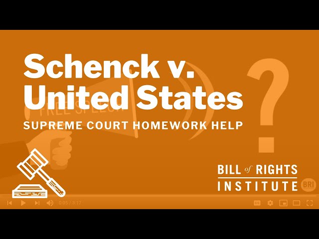 Schenck v. United States | BRI's Homework Help Series