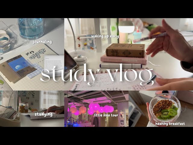 study vlog📃 journaling, studying at a cafe, healthy breakfast, waking up early, ikea tour