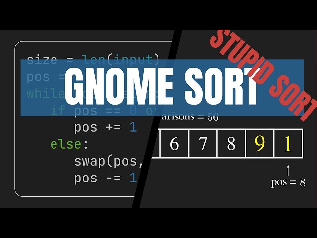 Gnome Sort Algorithm, Child of Insertion and Bubble sort in 3 minutes!