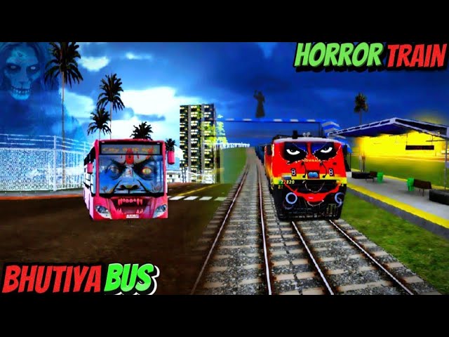 Bhutiya Train VS Horror Bus Thar Hounted Story Dinosaurs Zombies in Indian Bikes Driving 3D