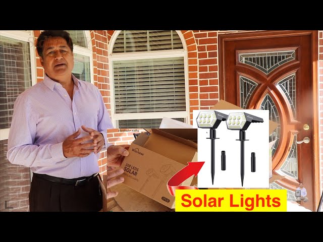 How to Install Landscape Lighting | Solar Landscape Spotlights, Whousewe 108 LEDs Solar Spot Lights