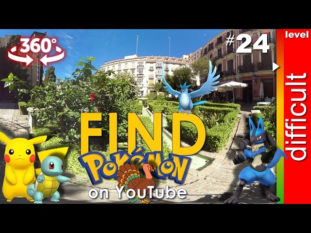 Find Pokemon and Thanksgiving Turkey (difficult). 360 video, VR. Game 24