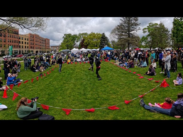 Watch City Steampunk festival 2024 Sword fight fighting fencing sparring Insta360 X4 camera 8K 360