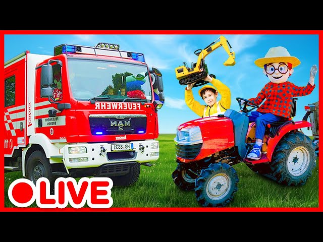 Jouons avec des Voitures, Camions, Trains, Tracteurs 🚙🚘🚛🚂🚜 Jouets pour Enfants | Kidibli