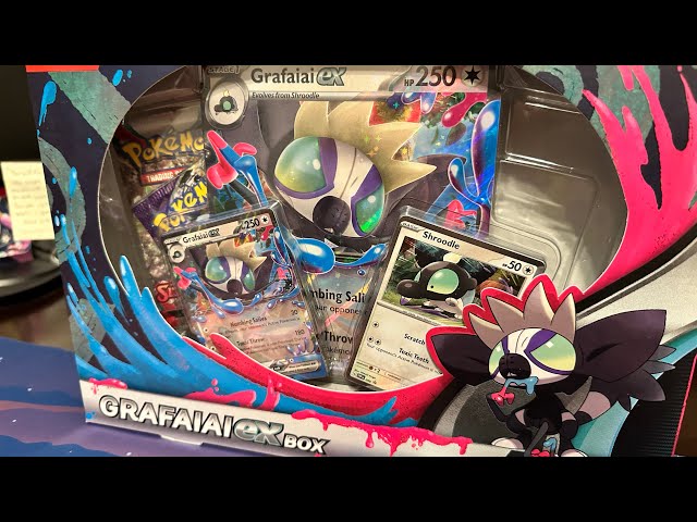 Let's see what's inside the Pokemon TCG Grafaiai ex Box!