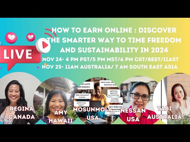 How To Earn Online : Discover The Smarter Way To Time Freedom And Sustainability In 2024